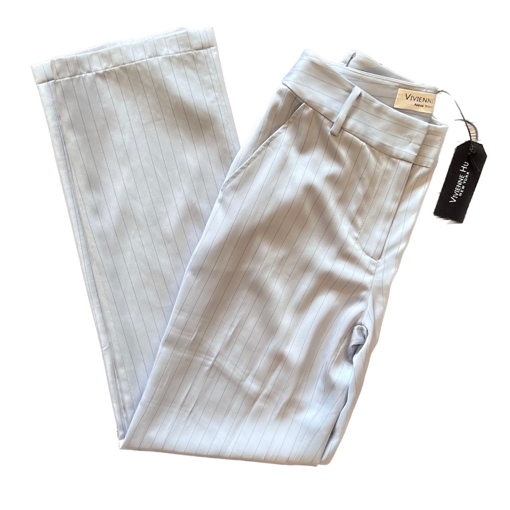 NWT: Vivienne Hu Light Blue Pinstripe Pants, size 2
